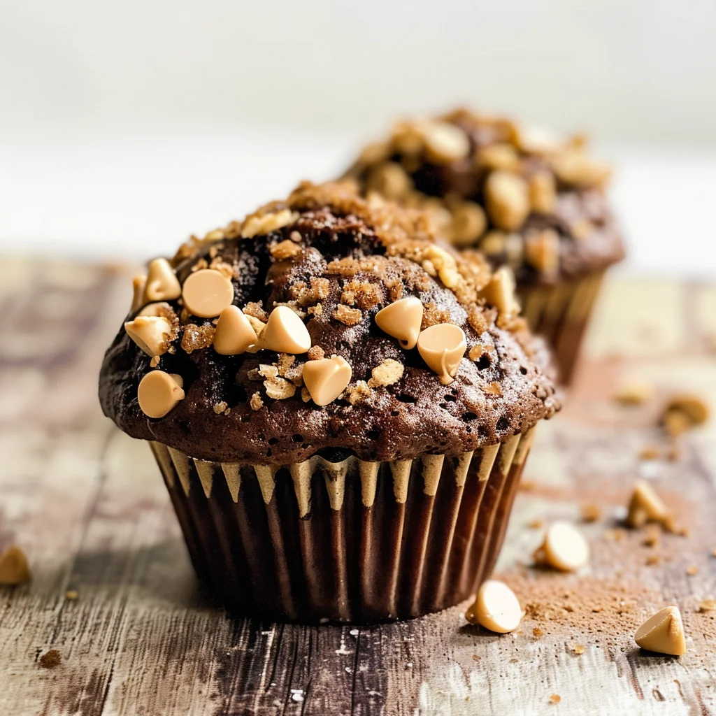 Chocolate Coffee Toffee Crunch Muffins