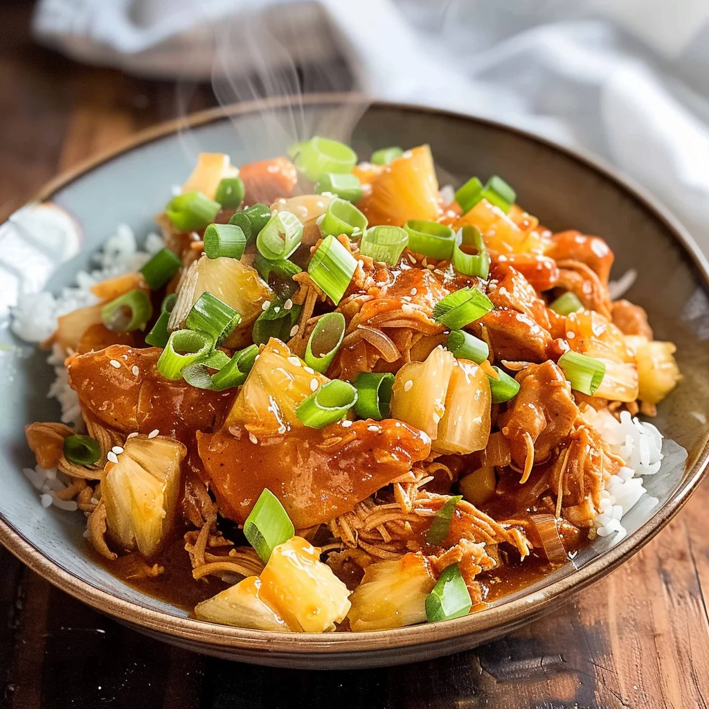 Crockpot Pineapple BBQ Chicken