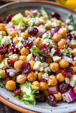 Feta & Cranberry Chickpeas with Lemon Vinaigrette – The Best 10-Minute Zesty Salad