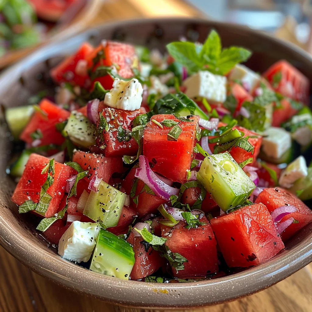 Greek Watermelon Salad image 3
