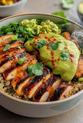 Grilled Chicken Quinoa Bowls with Avocado Sauce Delight!
