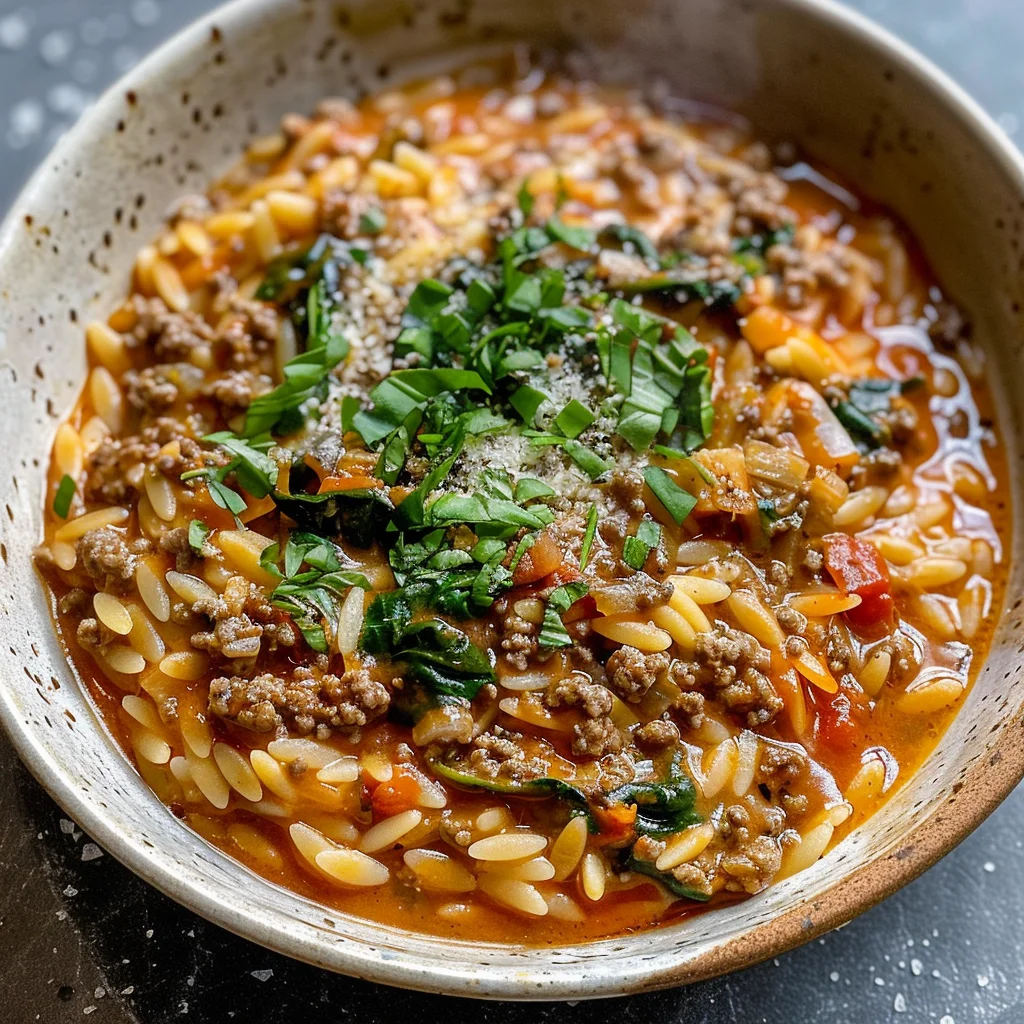 Ground Beef Orzo