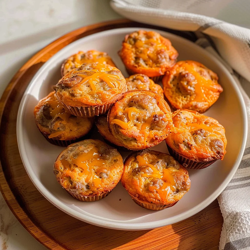 High-Protein Pancake Sausage Mini Muffins