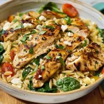 High Protein Mediterranean Chicken Orzo