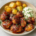Honey Bbq Chicken & Creamy Garlic Parmesan Potatoes