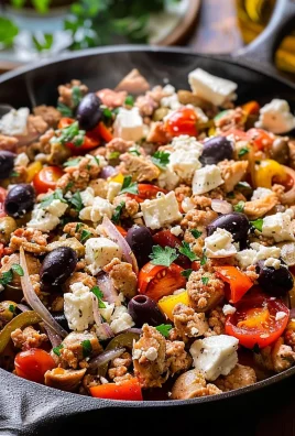 Mediterranean Keto Ground Chicken Skillet with Olives and Feta