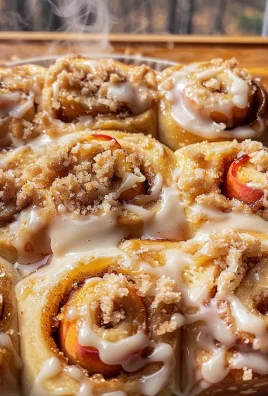 Peach Cobbler Cinnamon Rolls with Crumb Topping