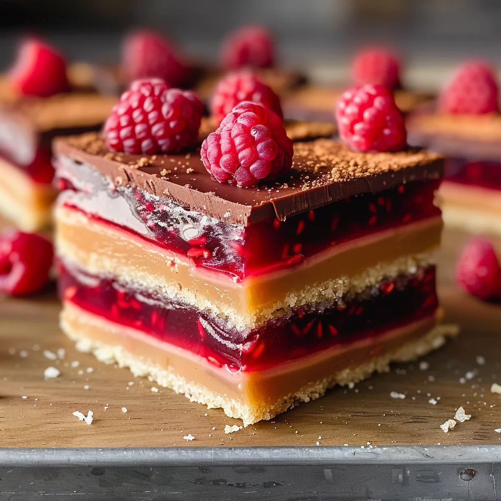 Raspberry Caramel Millionaires Shortbread