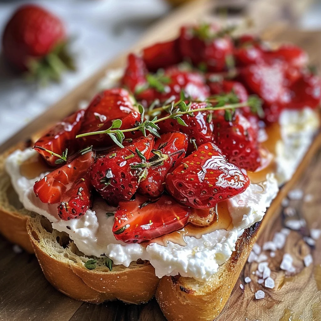 Roasted Strawberry Whipped Ricotta Toast Recipe