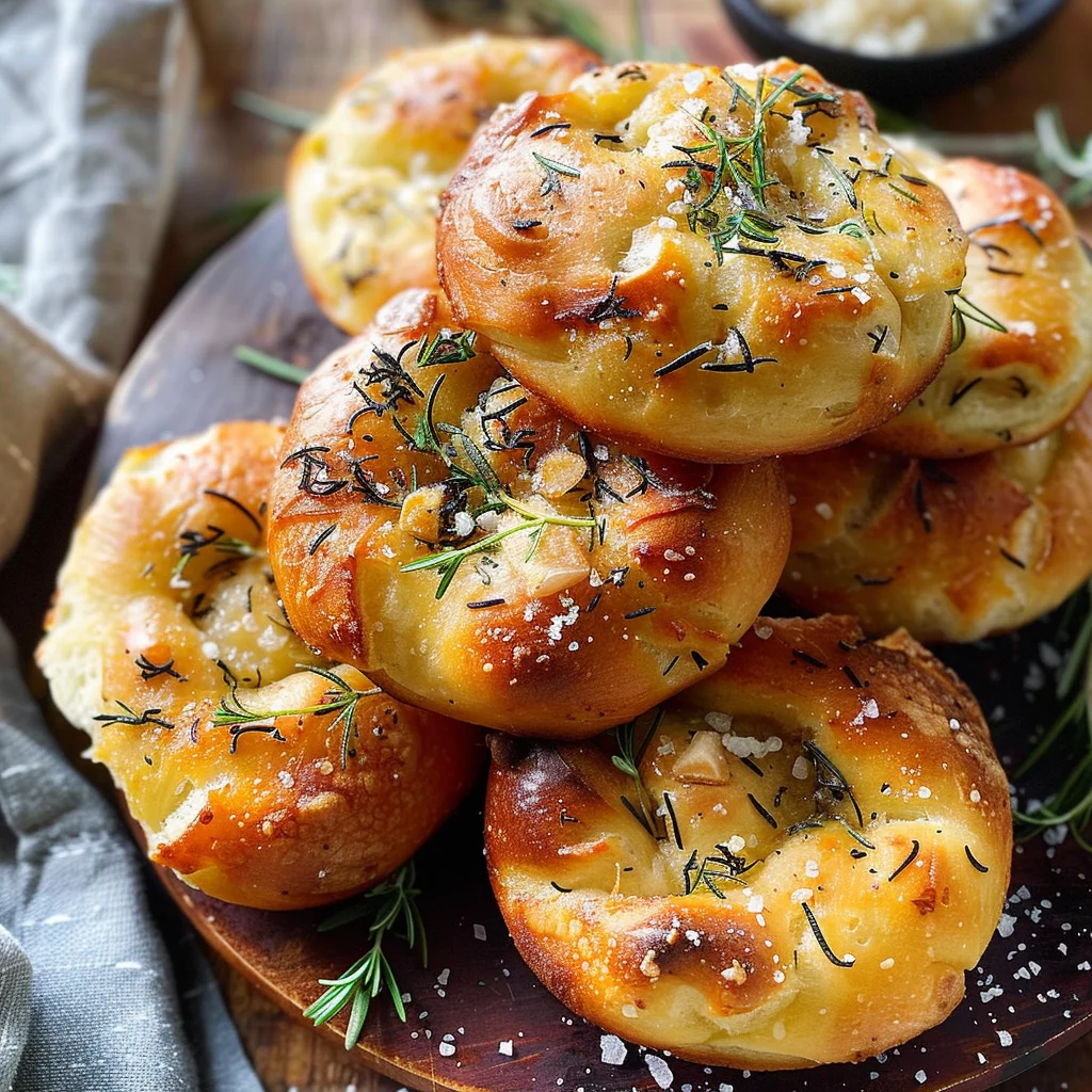 Rosemary Garlic Focaccia Muffins
