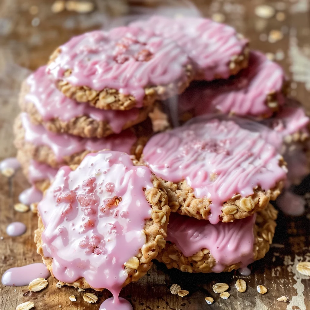 Strawberry Iced Oatmeal Cookies Recipe