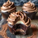 Swirled Chocolate Cupcakes with Creamy Chocolate Filling
