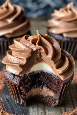 Swirled Chocolate Cupcakes with Creamy Chocolate Filling