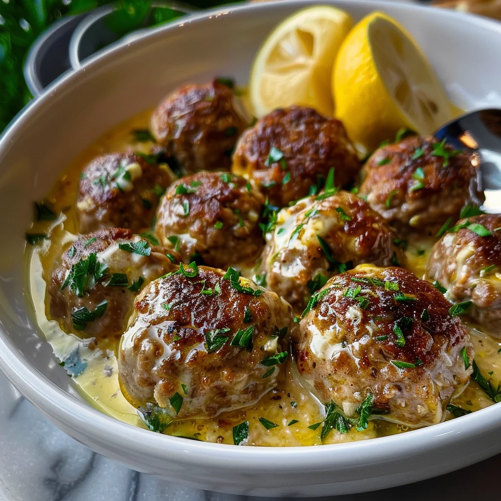 The Softest and Juiciest Greek Meatballs in Lemon Sauce