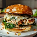 White Cheddar and Spinach Chicken Burgers
