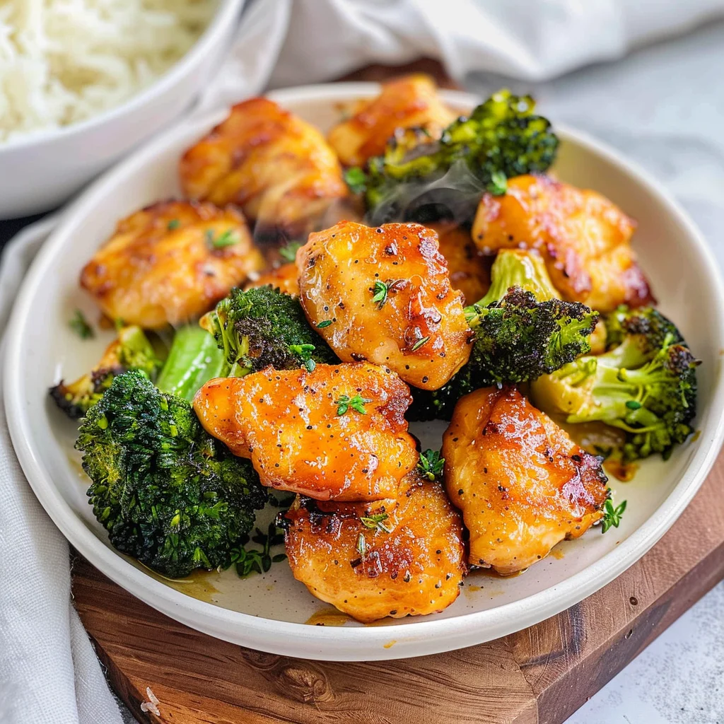 Air Fryer Chicken Bites and Broccoli