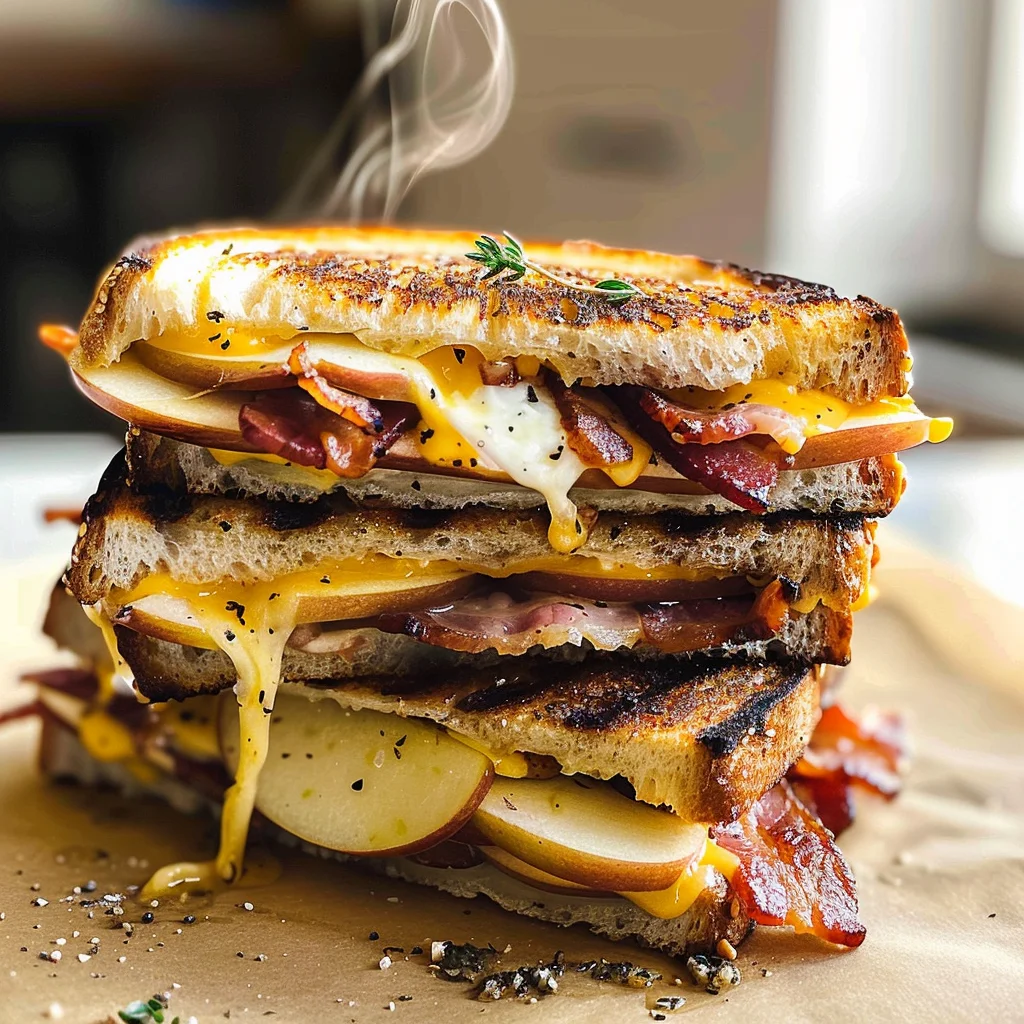 Apple Bacon and Cheddar Grilled Cheese