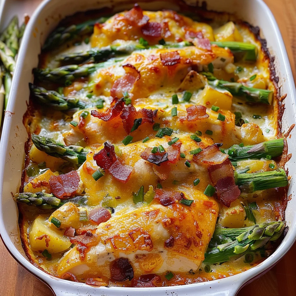 Asparagus & Bacon Chicken Potato Casserole