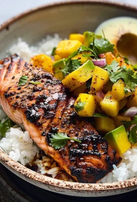 BBQ Salmon Bowls with Mango Avocado Salsa