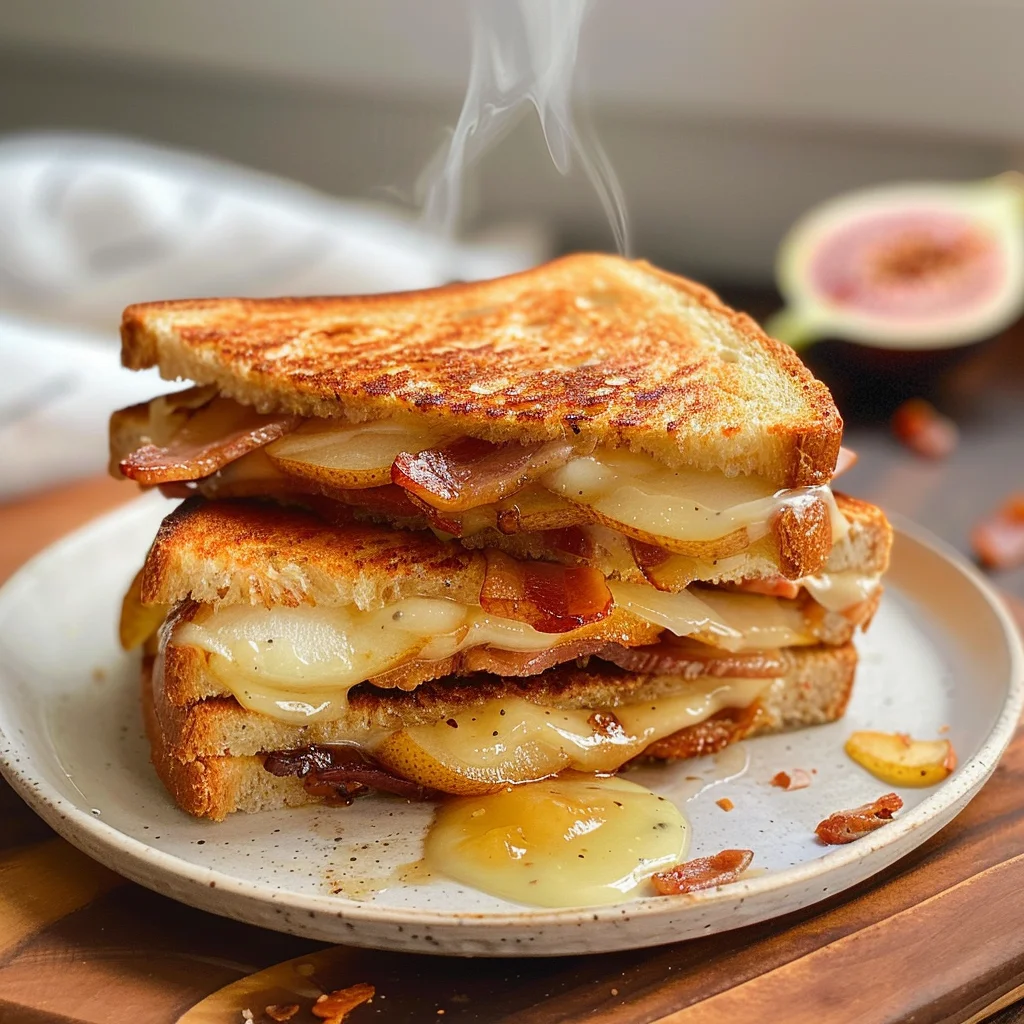 Bacon, Pear and Fig Grilled Cheese