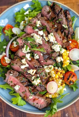 Balsamic Steak Gorgonzola Salad with Grilled Corn