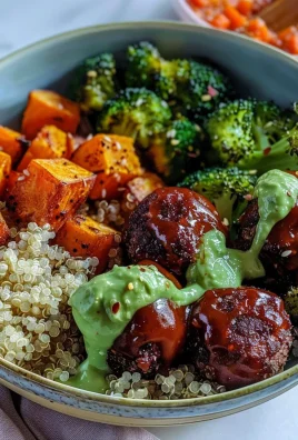 Barbecue Meatball Bowls with Avocado Goddess Sauce