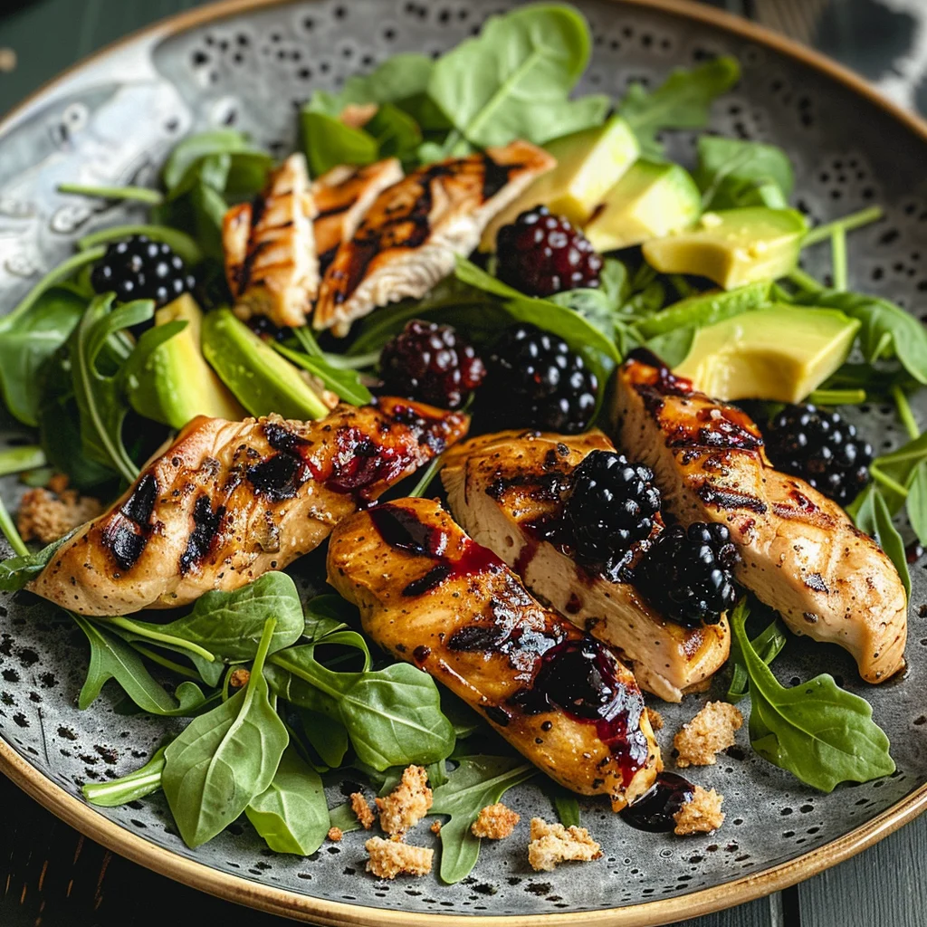 Blackberry Basil Grilled Chicken Salad