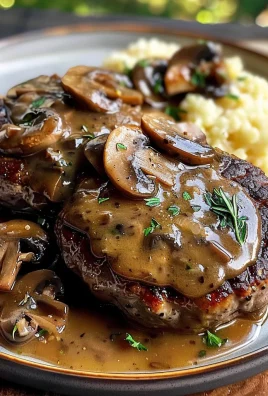 Bobby Flay Salisbury Steak with Mushroom Gravy