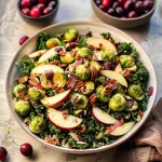 Brussels Sprout, Kale + Apple Salad with Sharp Cheddar + Bacon