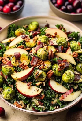 Brussels Sprout, Kale + Apple Salad with Sharp Cheddar + Bacon