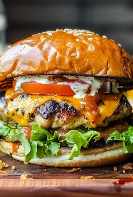 Cheddar Ranch Chicken Burgers
