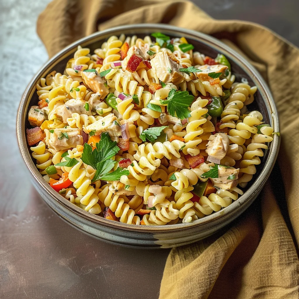 Chicken Bacon Ranch Pasta Salad