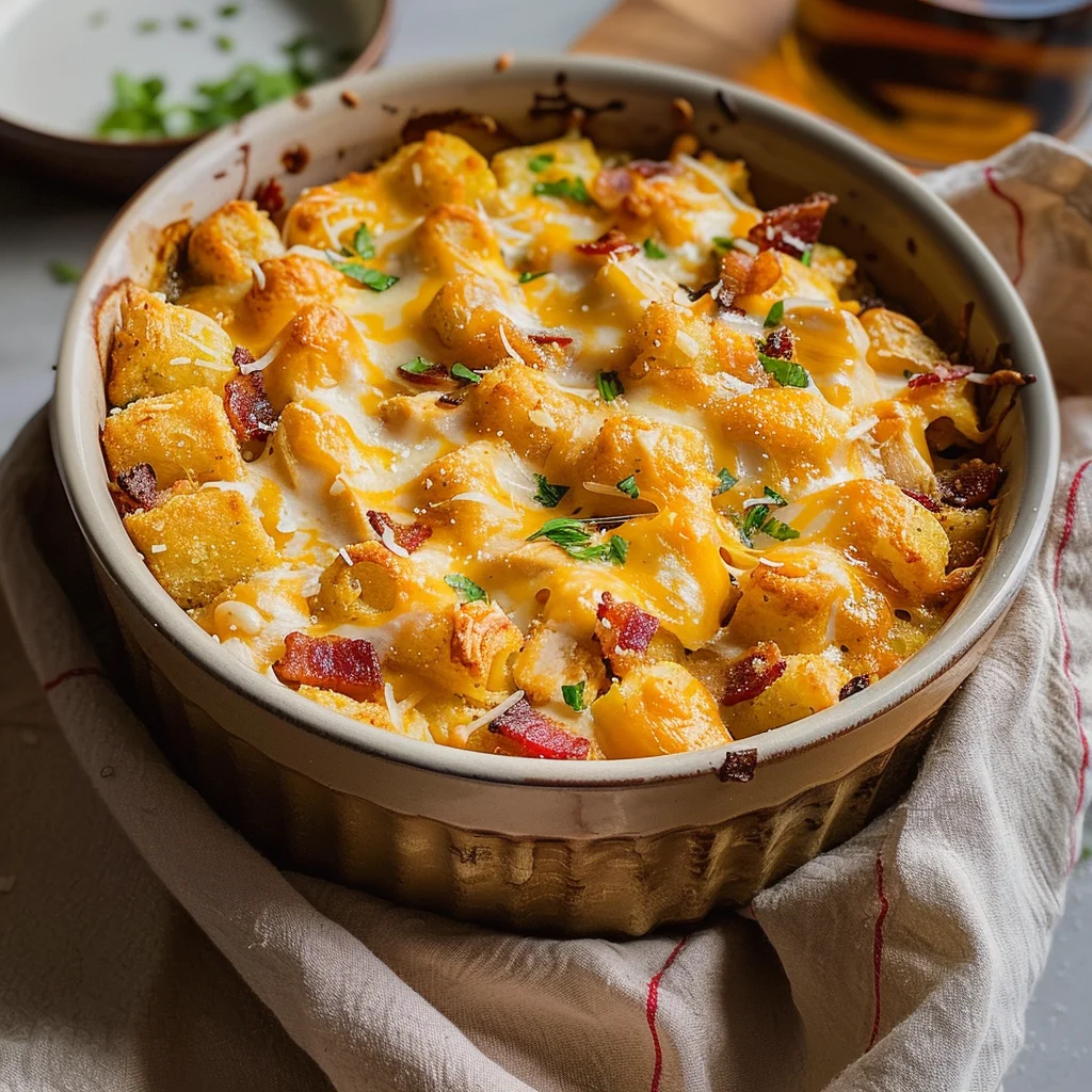 Chicken Bacon Ranch Tater Tot Casserole: A 450 Calorie Dish