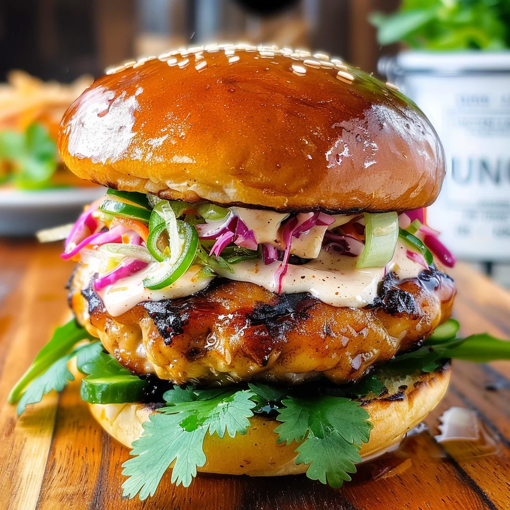 Chicken Teriyaki Burgers with Sesame Slaw