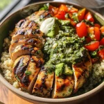 Chimichurri Grilled Chicken Bowl with Garlic Sauce