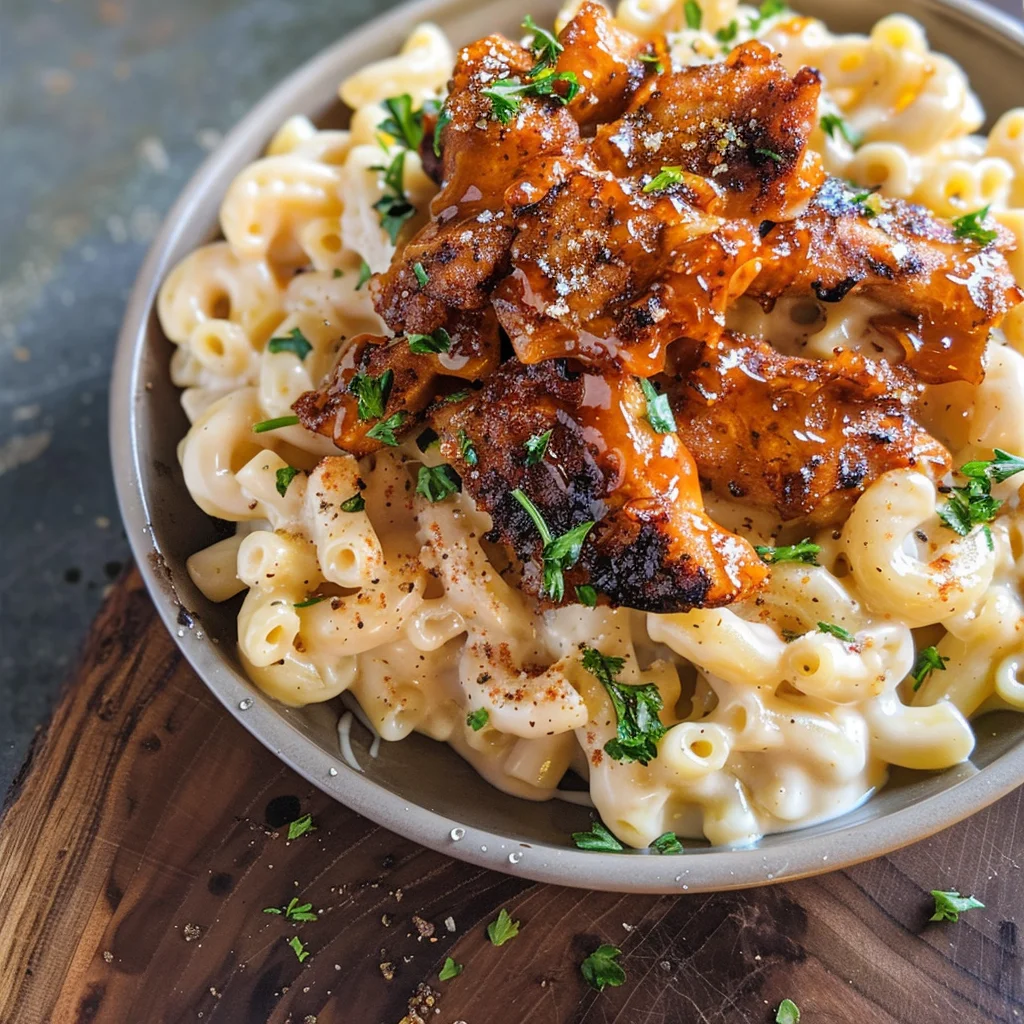 Creamy Honey Pepper Chicken Mac and Cheese Delight
