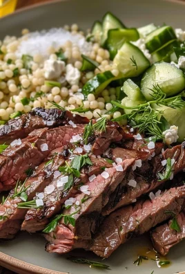 Grilled Skirt Steak with Lemon Herb Couscous Salad