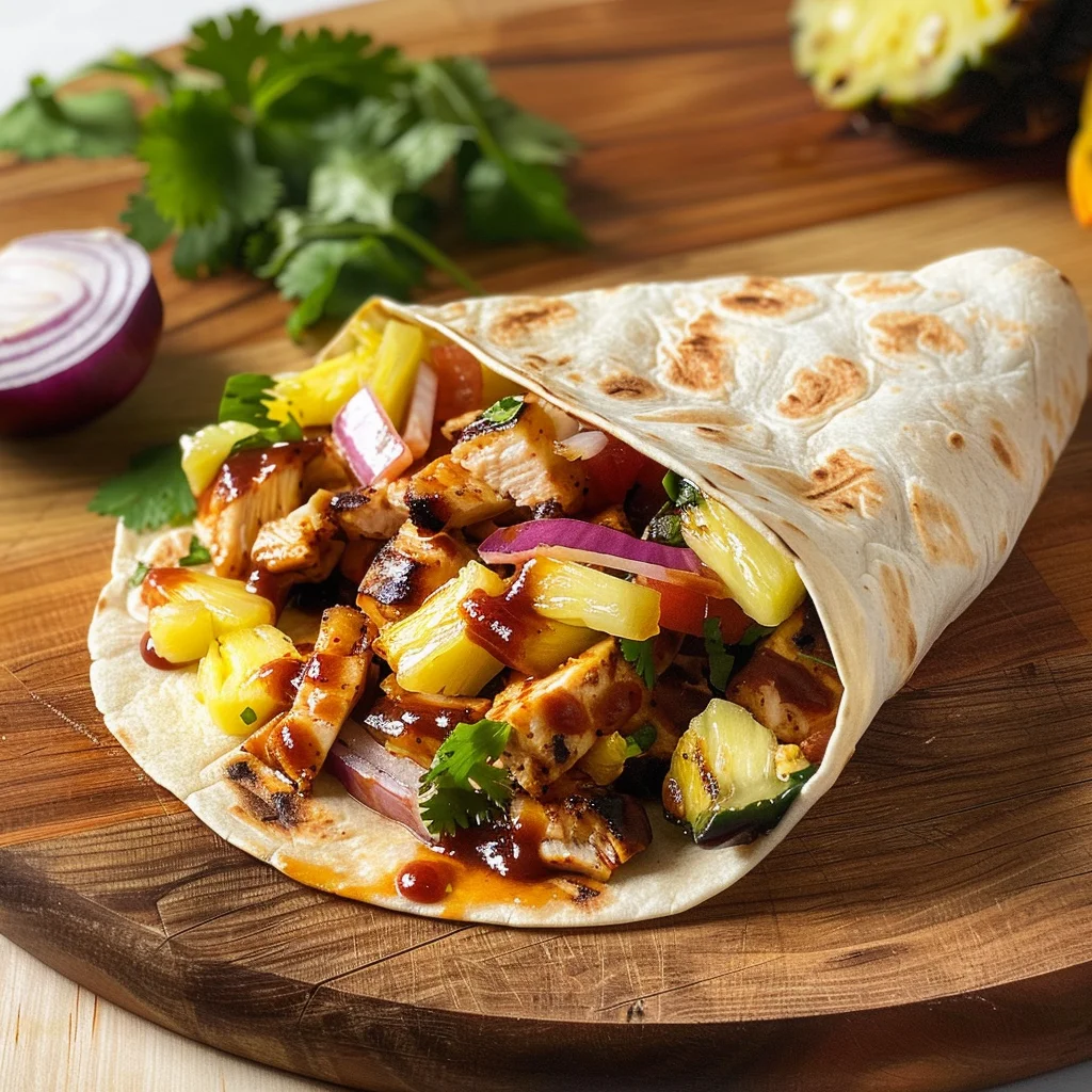 Hawaiian BBQ Chicken Wraps