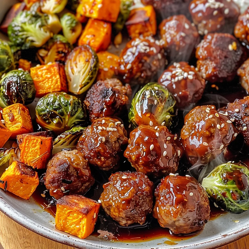 Korean BBQ Meatballs and Vegetables