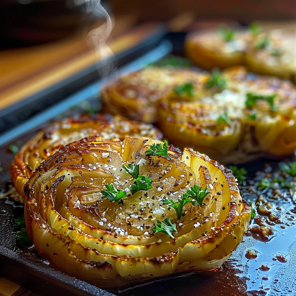 Oven Roasted Garlic Cabbage Steaks