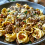 Philly Cheesesteak Tortellini Pasta