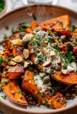Roasted Sweet Potato Salad with Lentils