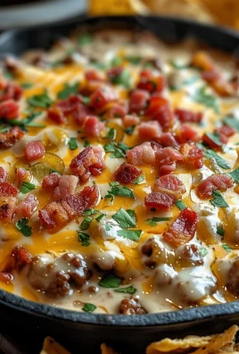 Sizzling Bacon Cheeseburger Queso Dip