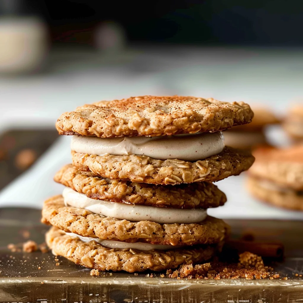 Spiced Eggnog Oatmeal Cream Pies