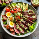 Steak Cobb Salad with Creamy Avocado Dressing {Whole30, Keto}