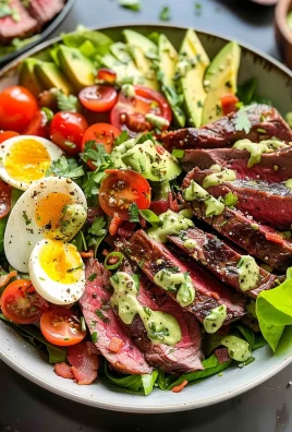 Steak Cobb Salad with Creamy Avocado Dressing {Whole30, Keto}