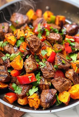 Whole30 Steak Bites with Sweet Potatoes and Peppers