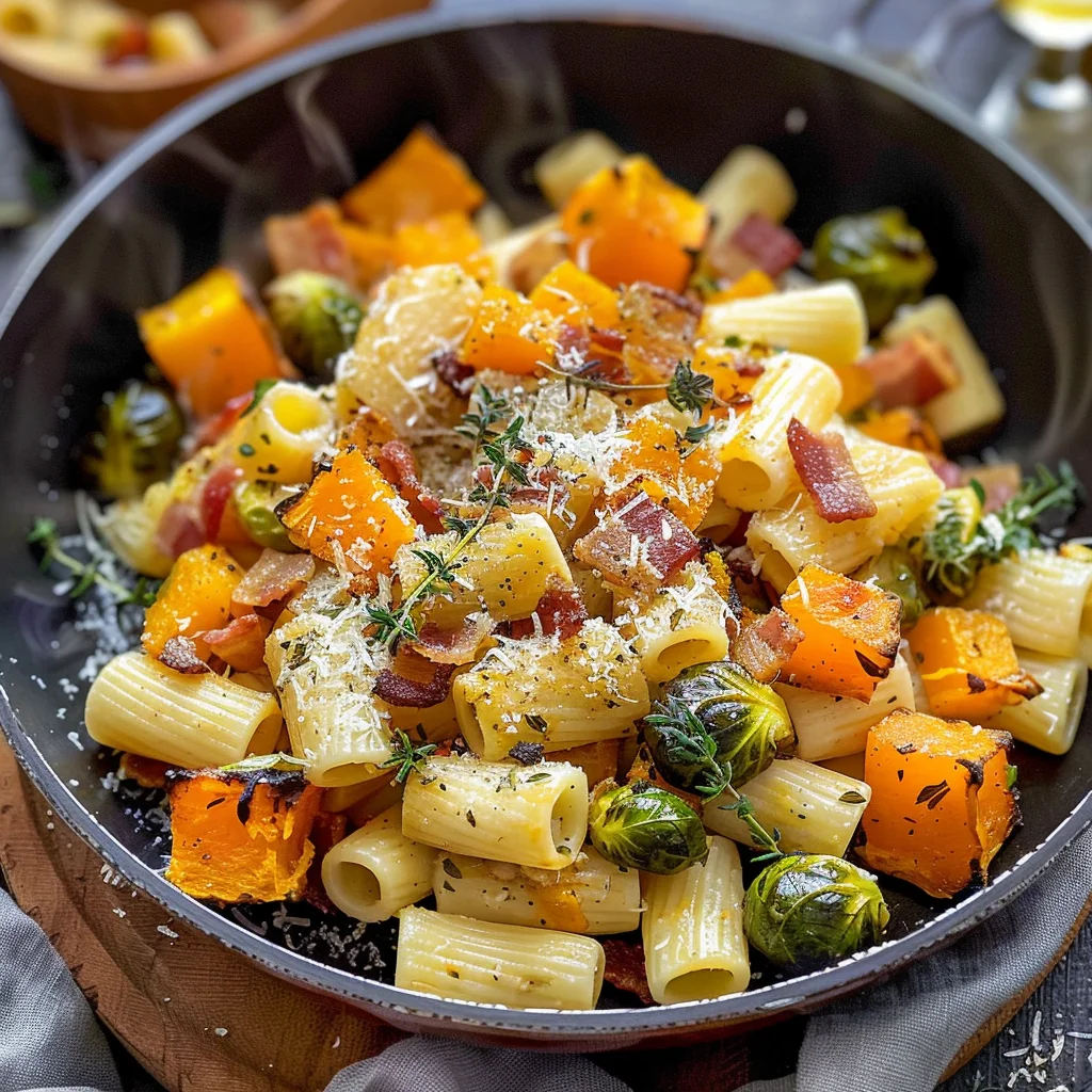 Bacon Brussels Sprouts Butternut Squash Pasta