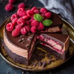Dark Chocolate Raspberry Cheesecake