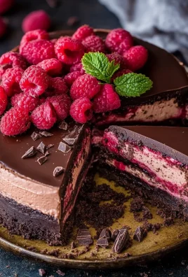 Dark Chocolate Raspberry Cheesecake